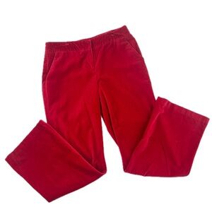 Liz Claiborne Audra Red Velour Stretch Cotton Dress Pants Size 10